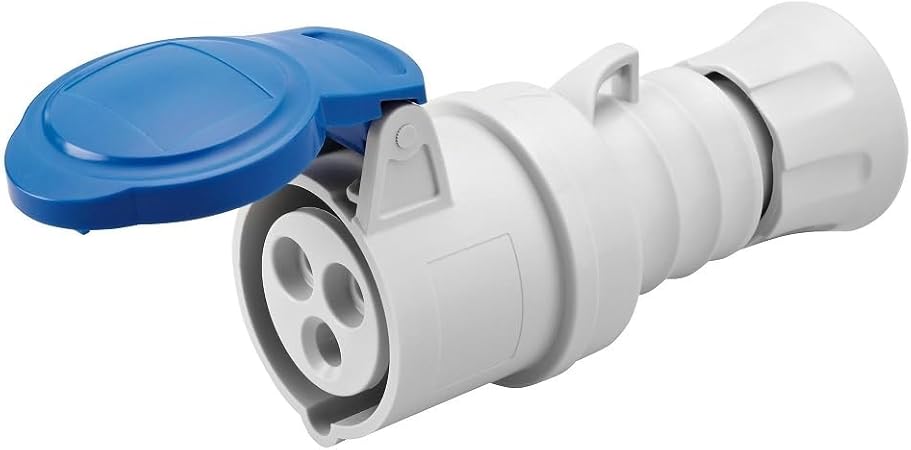 GEWISS - GW62015H Presa Mobile Diritta Hp, IP44/IP54, 2P+T 32A 200-250V 50/60Hz, Blu, 6H, Cablaggio a Vite