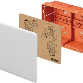 Gewiss Cassetta di Derivazione e Connessione, per Pareti in Muratura, con Guida Din, Dimensioni 196X152X75, Coperchio Bianco Arancio Ral9016