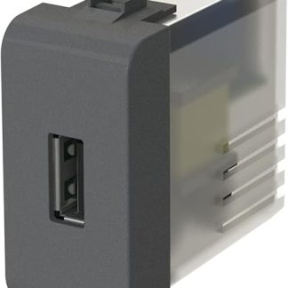 4Box 4B.G12.USB Caricatore USB 2.1 Ampere Compatibile con Gewiss Chorus, 250 V, Nero