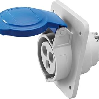 GEWISS - GW62205H Presa Fissa da Incasso a 10° Hp, IP44/IP54, 2P+T 16A 200-250V 50/60Hz, Blu, 6H, Cablaggio a Vite