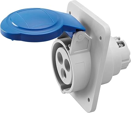 GEWISS - GW62205H Presa Fissa da Incasso a 10° Hp, IP44/IP54, 2P+T 16A 200-250V 50/60Hz, Blu, 6H, Cablaggio a Vite