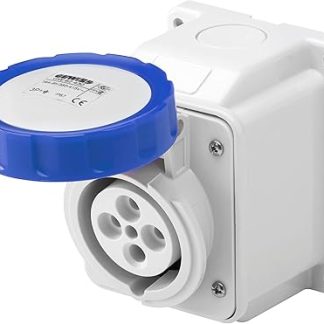 Gewiss Presa Fissa da Parete a 10°, IP44, 2P+T 16A 200-250V 50/60Hz, Blu, 6H, Cablaggio a Vite