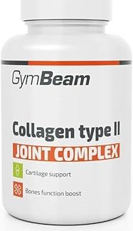 Комплекс GymBeam Collagen Type II для суставов — с гиалуроновой кислотой, витамином С и марганцем, коллагеновые капсулы для хрящей и суставов, высокая дозировка, протестировано в лаборатории, подходит для веганов, упаковка из 60 капсул.