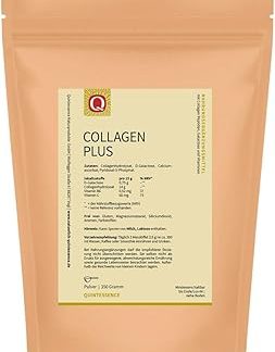 Порошок Collagen Plus 350 г - Коллагеновые пептиды из пастбищной травы - С витамином С и активным витамином В6 - Без добавок, хорошо растворимый и нейтральный - Премиум качество от Quintessence