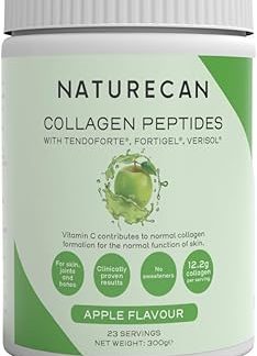 Коллагеновые пептиды NATURECAN - 300 г - Яблоко - С витамином С, цинком и медью - 12,5 г коллагена на порцию - Легкорастворимые - Сделано в Германии