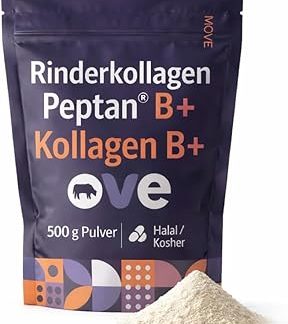 Ove Collagen Powder B+ Bovine Collagen Peptan B - Гидролизат коллагена, пептиды для кожи, суставов и мышц - 500 г, 50 доз, халяль, кошерный, без ГМО