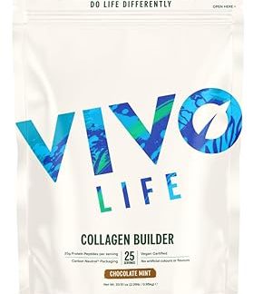 Vivo Life - Коллагенообразующий комплекс на основе растительного белка с витамином С, аминокислотами и гиалуроновой кислотой для поддержания здоровья волос, кожи и ногтей, веганский продукт - 900 г (ваниль и корица)