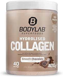 Шоколадный гидролизованный коллаген Bodylab24, 400 г, 90% гидролизата коллагена, 8,4 г белка на суточную дозу, менее 1 г жиров и углеводов, идеально подходит для добавления в холодные и горячие напитки.
