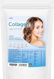 Коллагеновый порошок Beauty Pur | Высокобиоактивный гидролизат коллагена | Получен из сертифицированных пастбищных животных | Очень хорошая растворимость | Сделано в Германии | 400 г