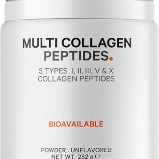 Протеиновый порошок Codeage Multi Collagen, пептиды, запас на 1 месяц, гидролизованный, типы I, II, III, V, X, для перекусов, комплексная добавка к костному бульону с коллагеном, без ГМО, 252 г