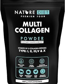 Коллагеновый порошок Nature Diet Multi без вкуса, коллагеновые пептиды типов I, II, III, V и X, 400 г