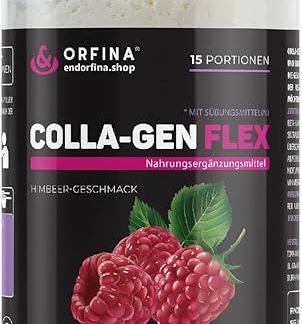 Endorfina Colla-Gen Flex 150 г - Коллагеновый порошок со вкусом малины - Гидролизованный коллаген с витамином С - Коллагеновый порошок для суставов, мышц и кожи - 15 порций в упаковке