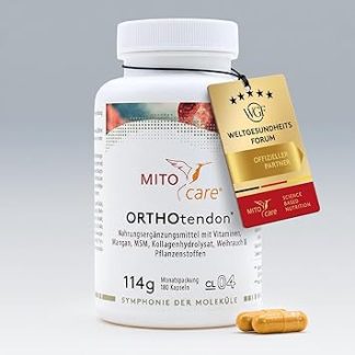 MITOcare ORTHOtendon - Капсулы для укрепления соединительной ткани способствуют ее здоровому развитию - Эффективные коллагеновые капсулы помогают организму в кроветворении - Упаковка из 180 капсул, достаточно на один месяц