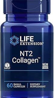 Life Extension, NT2 Collagen, 60 капсул без глютена, 40 мг коллагена на дозу, без сои, без ГМО, нейтральный вкус.