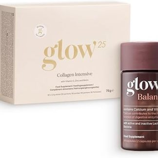 Набор Glow25 Balance & Collagen Intensive Set - Balance с молочнокислыми бактериями, инулином, кальцием и витамином B2 + Collagen Intensive с трипептидами, витамином C, цинком и биотином - пептиды типа 1 и 3