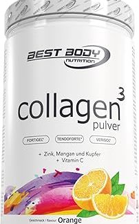 Порошок Collagen³ 450 г с Fortigel, Tendoforte и гидролизатом коллагена Verisol со вкусом апельсина от Best Body Nutrition