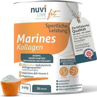 Nuviline Fit Marine Collagen & Morosil Slimming Beauty Red Berry Powder без мальтодекстрина и подсластителей, с гиалуроновой кислотой, клетчаткой и витамином С (до/после тренировки - 340 г)