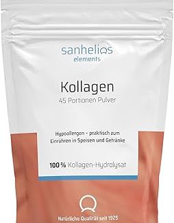 Sanhelios Premium Collagen Powder - для кожи, мышц и костей - 100% гидролизат коллагена, пептиды типов 1, 2 и 3 - 450 г = 45 порций - легкорастворимый, безвкусный, без добавок
