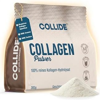Коллагеновый порошок COLLIDE – нейтральный вкус – 300 г – 100% чистый гидролизат коллагена – без сахара и добавок – легкорастворимый – идеально подходит для кофе, смузи и каши.