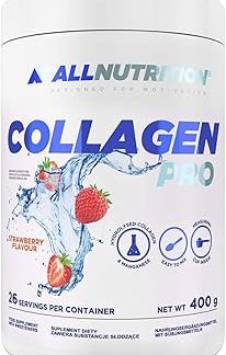 ALLNUTRITION Коллаген Pro Куркума МСМ Хондроитин Гиалуроновая кислота Экстракт имбиря Куркумин Биологически активная добавка - 400 г Клубника