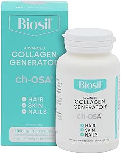 Генератор коллагена Biosil - 180 жидких капсул - с запатентованным комплексом ch-OSA - создает и защищает ваш собственный коллаген - без ГМО - запас на 90 дней