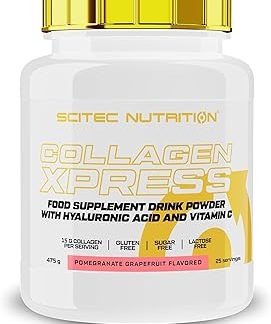 Scitec Nutrition Collagen Xpress - 15 г коллагена на порцию - без глютена, сахара и лактозы - с витамином С и гиалуроновой кислотой, 475 г, гранат, грейпфрут