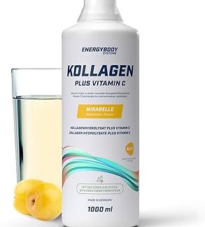 Жидкий коллаген Energybody с витамином С Мирабель / 1000 мл / Жидкий гидролизат коллагена / Чистый бычий коллаген, состоящий из биоактивных коллагеновых пептидов / Коллагеновый напиток, 40 порций