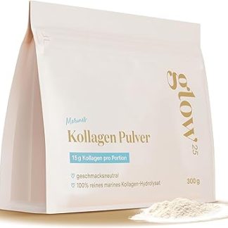 Порошок морского коллагена Glow25®, 300 г, идеальная растворимость, рыбий коллаген, биоактивный гидролизат коллагена, натуральный.