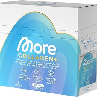 MORE Collagen+ Box, 7 x 15 г, нейтральный, с гидролизатом коллагена, гиалуроновой кислотой, витаминами, минералами и глицином, произведено в Германии.