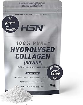 Гидролизованный коллаген HSN | Говяжьего происхождения | Уход за суставами и поддержание здоровья костей, кожи, волос и ногтей | Без глютена, без лактозы, в порошкообразной форме, без вкуса, 1 кг