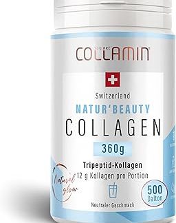 Коллагеновый порошок Natur'Beauty, 360 г, трипептидный коллагеновый порошок, произведено в Швейцарии, 100% чистый гидролизат коллагена (говяжий) без добавок и послевкусия, коллагеновые пептиды.