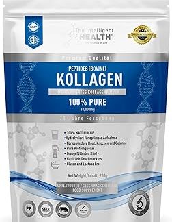 Гидролизованный коллагеновый порошок Intelligent Health из говядины травяного откорма - Неароматизированный коллагеновый порошок - Коллагеновые пептиды для палео- и кето-диеты - Безглютеновый коллагеновый порошок - 200 г