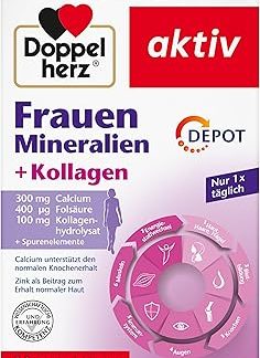 Doppelherz Женские минералы + коллаген - кальций, фолиевая кислота, гидролизат коллагена + микроэлементы - 30 таблеток для рассасывания