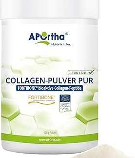 APOrtha Fortibone B (говяжий) коллагеновый порошок PUR - 300 г, инновационные биоактивные коллагеновые пептиды (говяжий) для костей, 300 г порошка на 2 месяца, без глютена, без аллергенов, без лактозы, без сахара