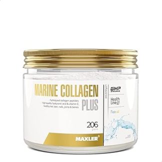 Maxler Marine Collagen Plus - 200 г - Комбинация морского коллагена (NatiCol®), гиалуроновой кислоты и витамина С - Добавка для здоровья волос, кожи и ногтей - Рыбий коллаген без вкуса