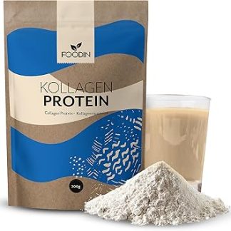 FOODIN Коллагеновый порошок, 100% гидролизат коллагеновых пептидов, протеиновый порошок из молока пастбищного скота с высокой биодоступностью, коллагеновые пептиды типов 1 и 3 (200 г)