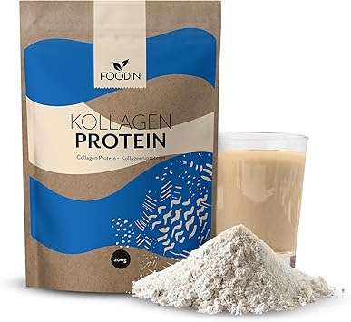 FOODIN Коллагеновый порошок, 100% гидролизат коллагеновых пептидов, протеиновый порошок из молока пастбищного скота с высокой биодоступностью, коллагеновые пептиды типов 1 и 3 (200 г)