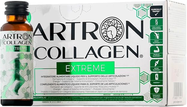 GOLD COLLAGEN Artron Collagen Extreme — добавка для укрепления иммунной системы, поддержки мышц, костей, суставов и хрящей, способствует образованию коллагена и содержит витамины для борьбы с усталостью, витамины C, D, E, B, 10 x 50 мл