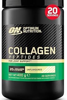 Порошок коллагеновых пептидов Optimum Nutrition с витамином С для суставов, без вкуса, 20 г коллагена на порцию, 400 г, 20 порций