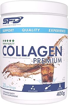 SFD Collagen Premium Complex | 400 г в упаковке | Порошковый коллаген, МСМ, витамин С, гиалуроновая кислота, протеин | Биологически активная добавка (кола, 1 x 400 г)