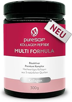 pureSGP Мультиформула коллагеновых пептидов: Чистейший коллаген фармацевтического качества - специальная формула из говядины, рыбы и яичной скорлупы для комплексной поддержки. Коллаген типов I, III, V и X - с витамином С.