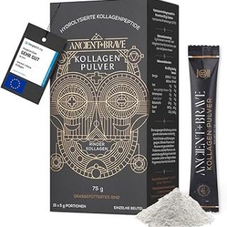 Ancient + Brave | Настоящий коллаген в пакетиках, 15 x 5 г | Порошок для использования в дороге | Биологически активная добавка | 100% гидролизованные пептиды бычьего коллагена | Палео | Кето