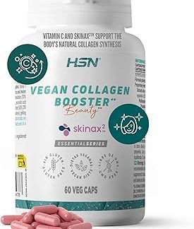 HSN Vegan Collagen Booster (SkinAx²), 60 вегетарианских капсул с замедленным высвобождением, полифенолами и СОД, витамином С и цинком, для кожи, волос и ногтей, веганский продукт, без глютена.
