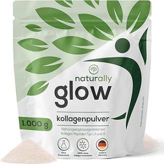 Натуральный коллагеновый порошок Naturally Glow [1000 г] - гидролизованный коллагеновый пептидный порошок типов I, II и III, высококачественный коллагеновый порошок, безвкусный и очень растворимый.