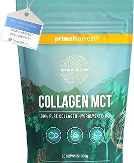 Порошок коллагена MCT от Primal Harvest - биоактивный комплекс коллагена премиум-класса, полученный из экологически чистых травяных откормов, гидролизат коллагена, без вкуса, оптимальная растворимость.