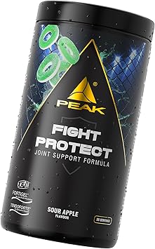 PEAK Fight Protect - 540 г. Вкус кислого яблока. Поддержка суставов с коллагеновым порошком и пептидами, МСМ, глюкозамином и витамином С.