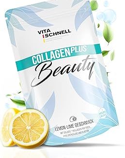 Vita Schnell Collagen Plus Beauty 360 г - Высокодозированный коллагеновый порошок с коллагеновыми пептидами Solugel® - Коллагеновый гиалуроновый порошок и витамины - Для кожи, волос и ногтей - Сделано в Германии