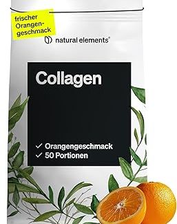 Натуральный коллагеновый порошок Natural Elements 500 г - пептиды гидролизата коллагена - коллаген типов 1 и 3 - свежий апельсиновый вкус, отличная растворимость, натуральный, протестирован в лаборатории и произведен в Германии.