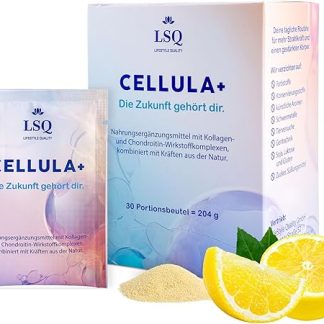 CELLULA+ Комплекс коллагена/хондроитина для питья - коллагеновый напиток с гиалуроновой кислотой, витамином С и куркумой, пищевая добавка для кожи, соединительной ткани, суставов и костей с омолаживающим эффектом.