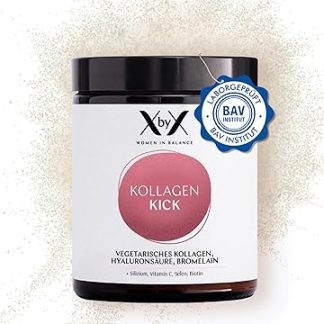 XbyX Collagen Kick 90 г | 45 порций | Вегетарианский коллагеновый порошок премиум-класса | Коллаген типов 1, 5 и 10 | Сделано в Германии